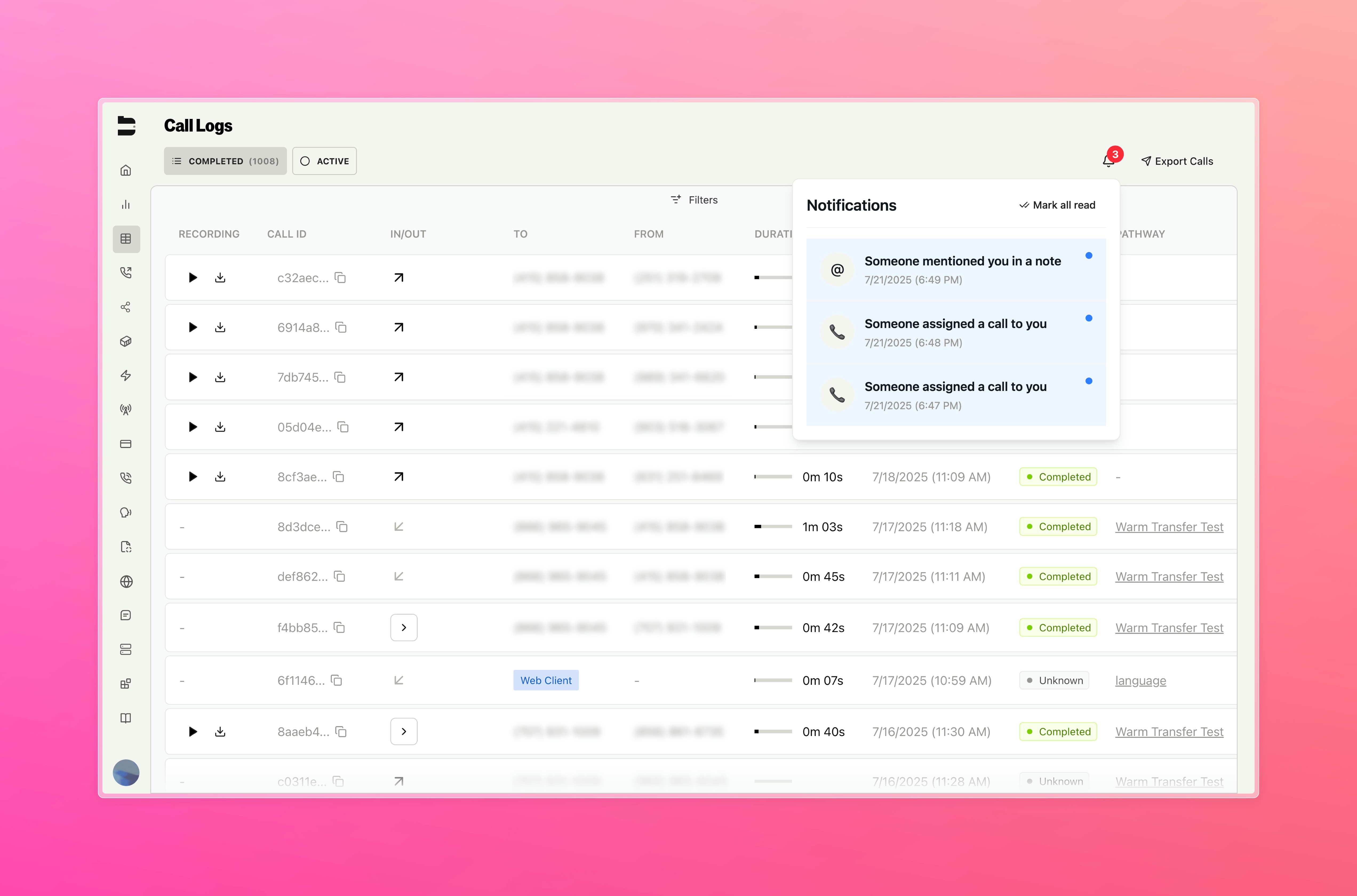 Call Review Notifications