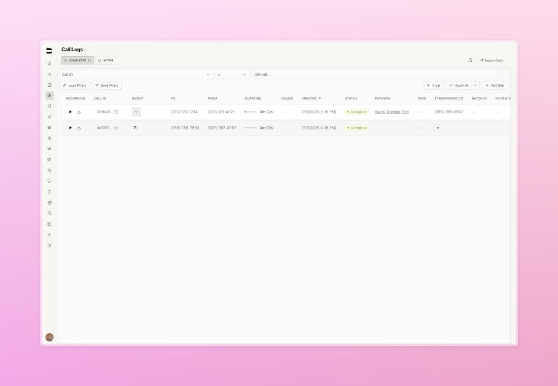 Warm Transfer - Bland AI