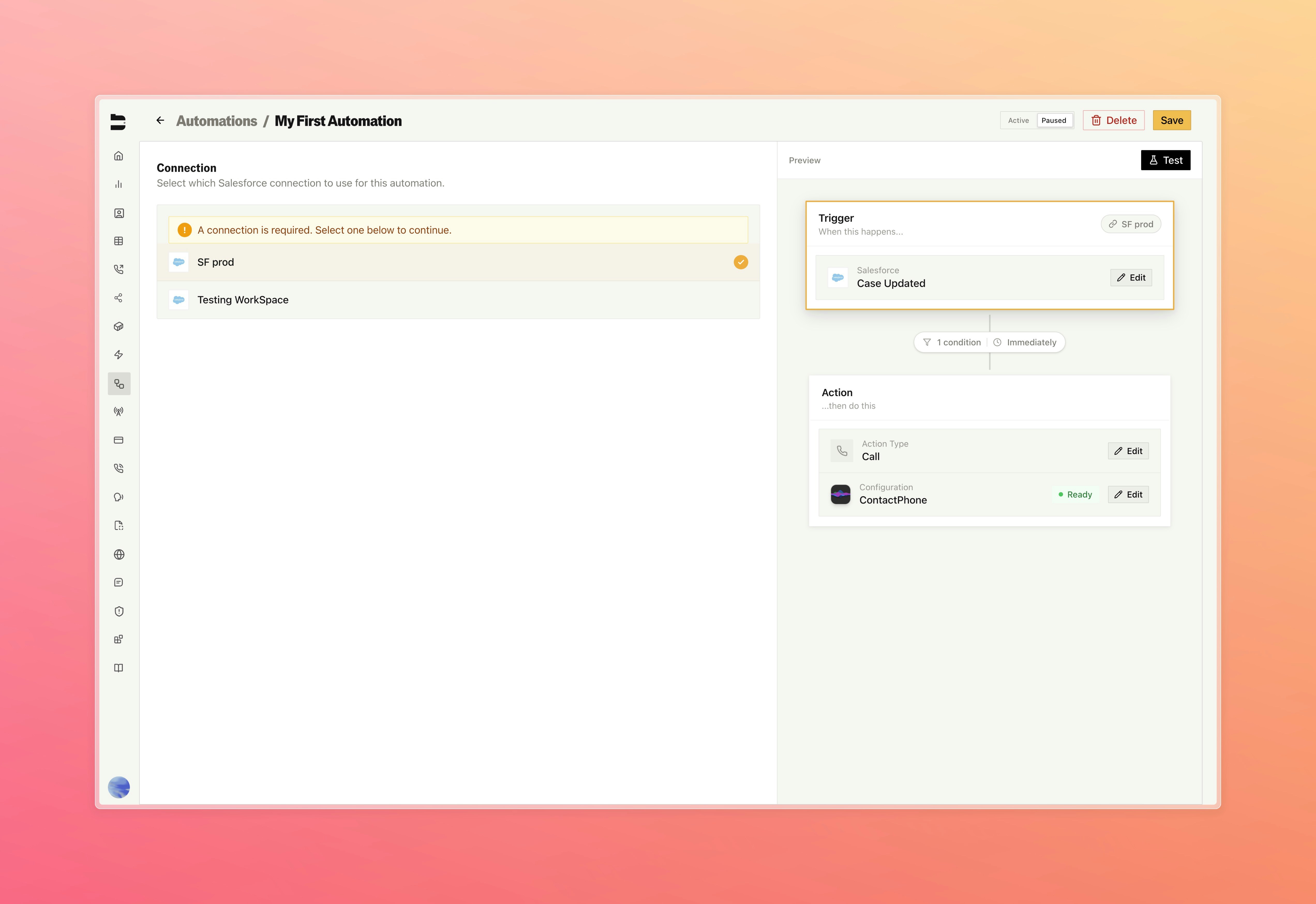 Integration connections for event sources