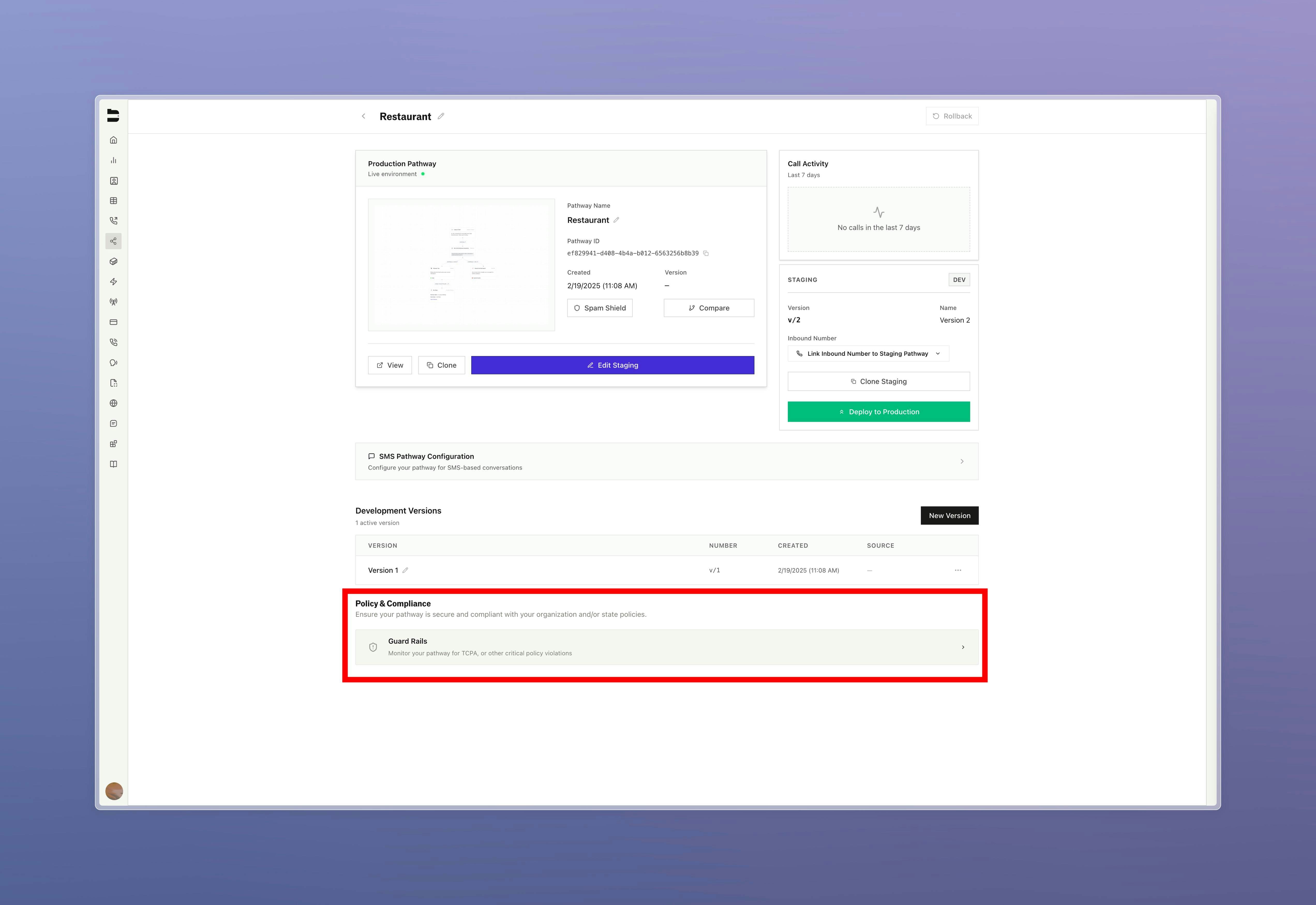 Guard Rails pathway configuration