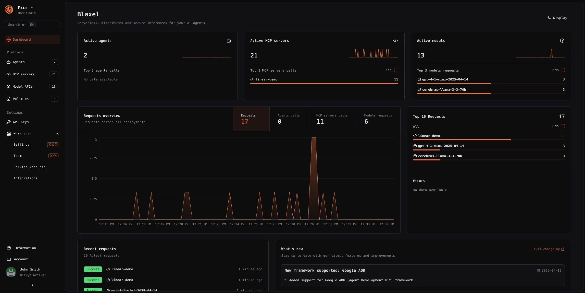 New Blaxel Console interface