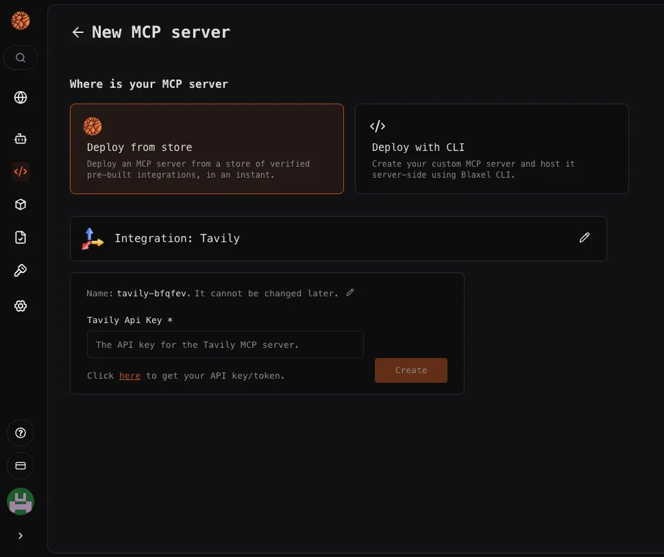Tavily MCP server integration