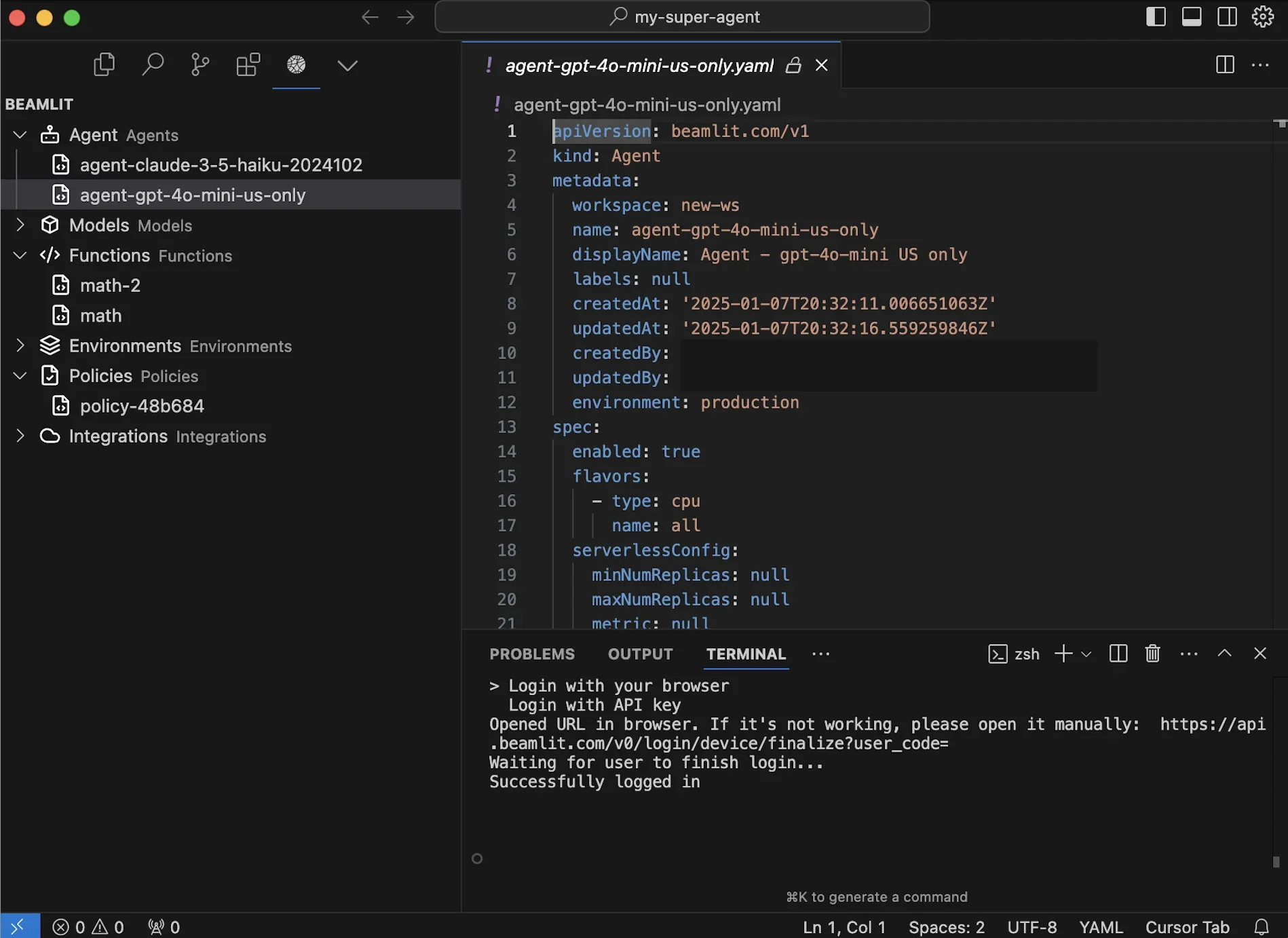 Blaxel VS Code extension