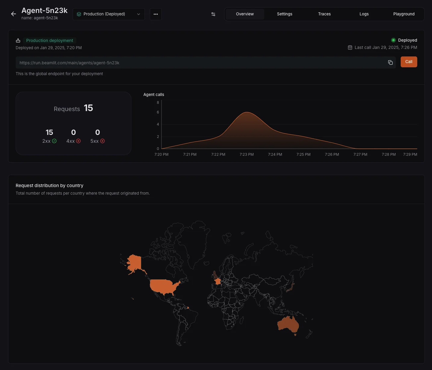 Blaxel platform overview with global map