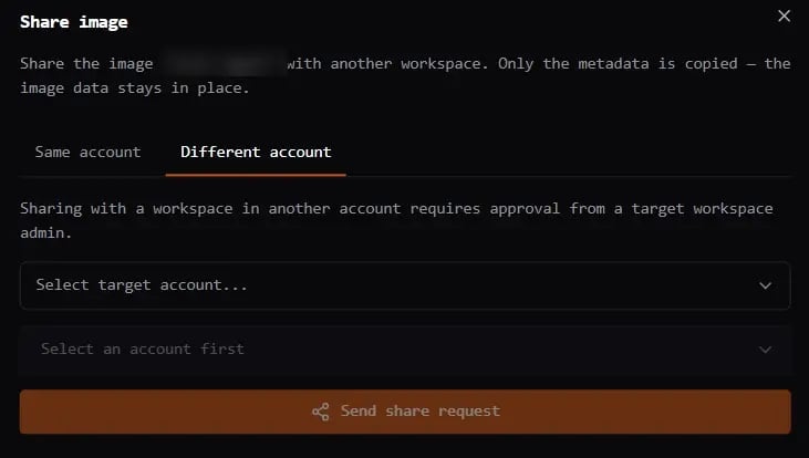 Share between accounts
