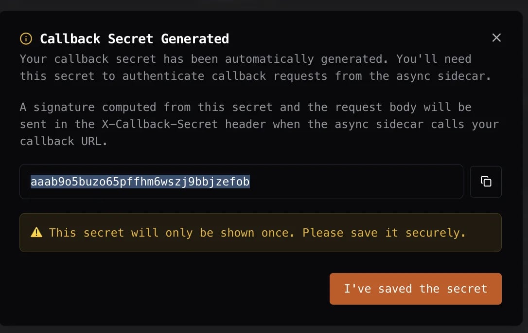 Callback Secret