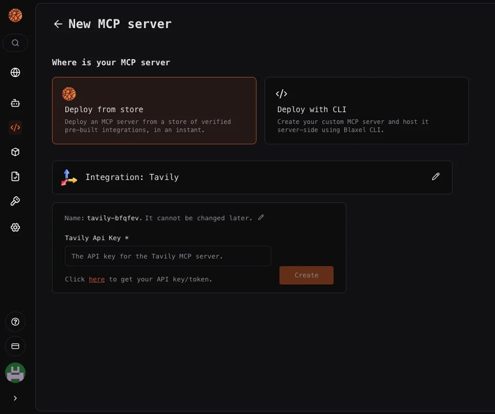 Tavily MCP server integration