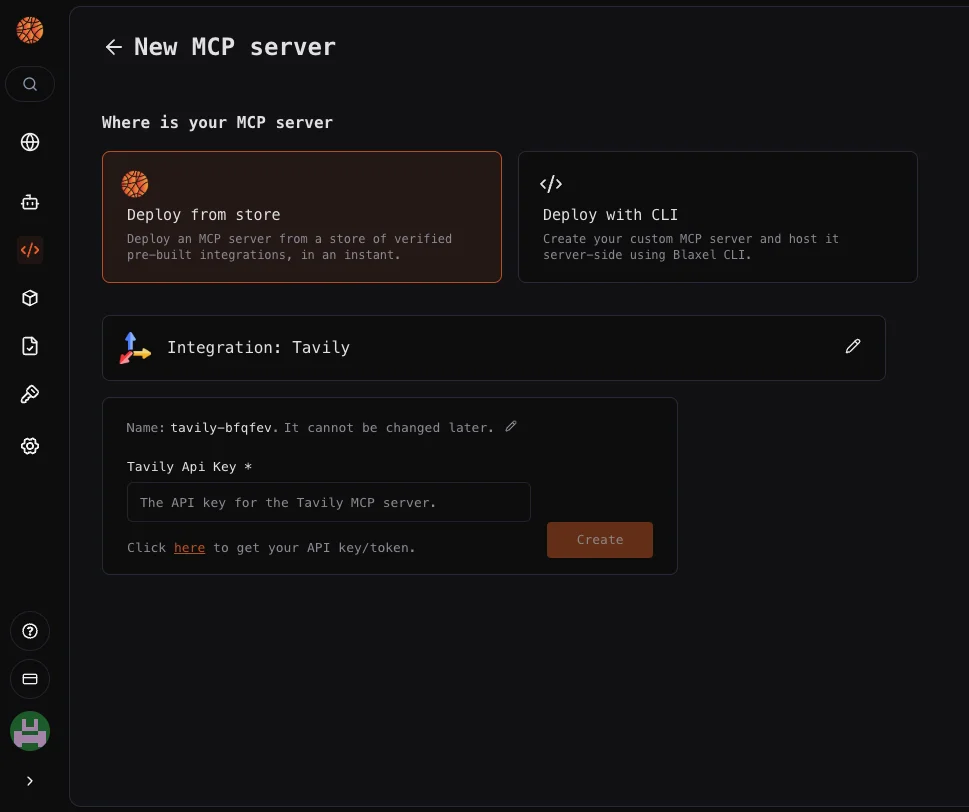 Tavily MCP server integration