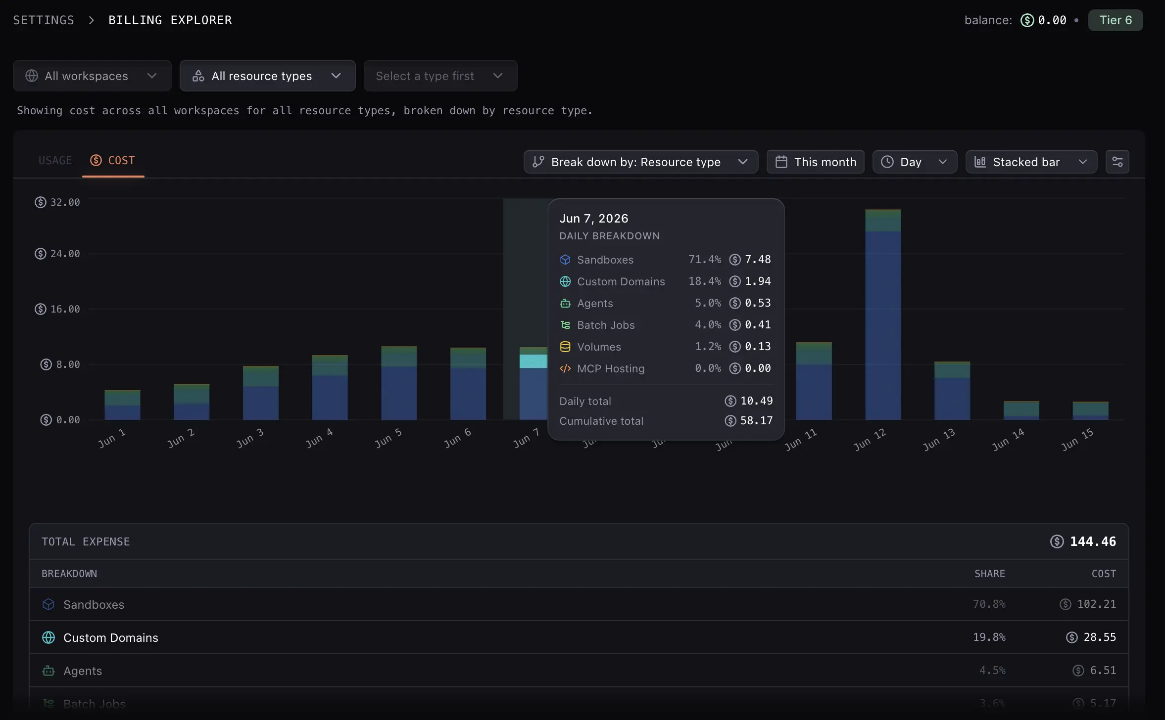 New Billing Explorer interface