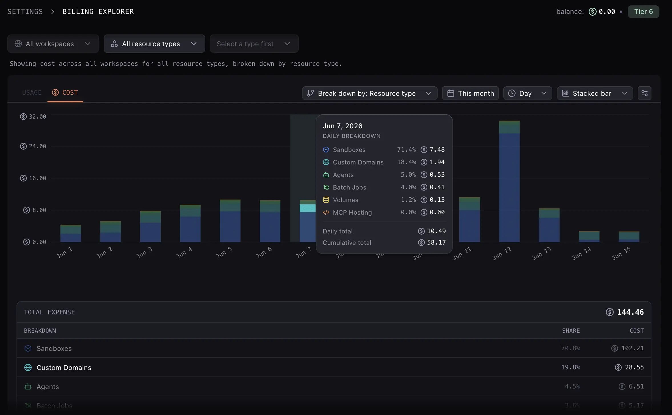 New Billing Explorer interface