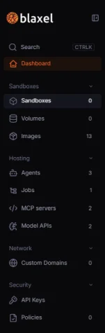New Console sidebar navigation