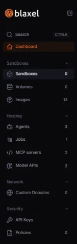 New Console sidebar navigation