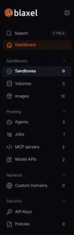 New Console sidebar navigation