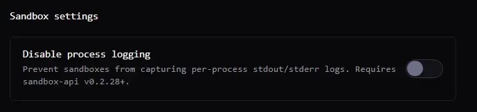 Disable process logging