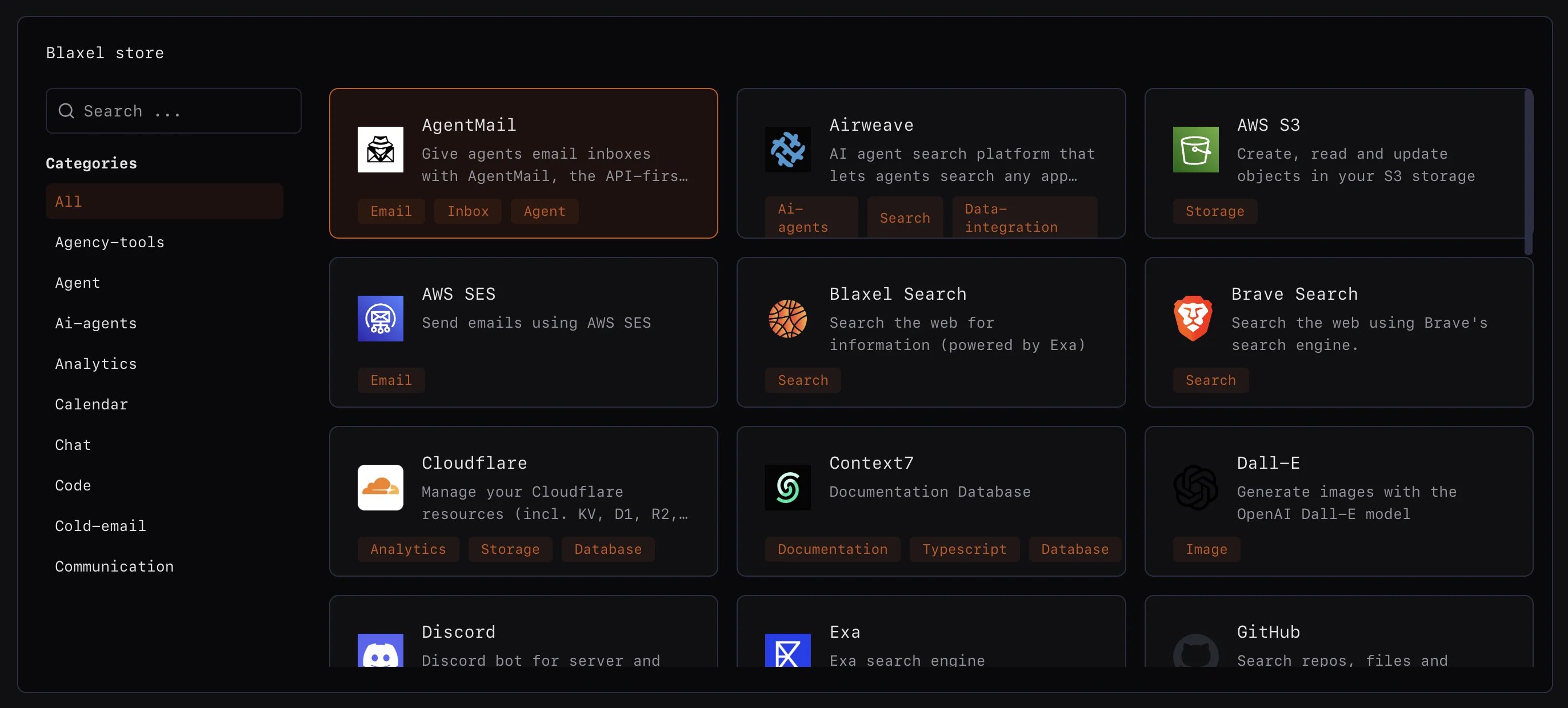 AgentMail and Context7 MCP server integrations