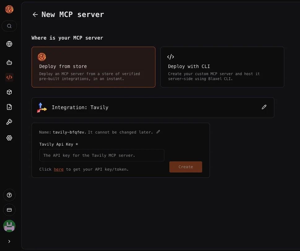 Tavily MCP server integration