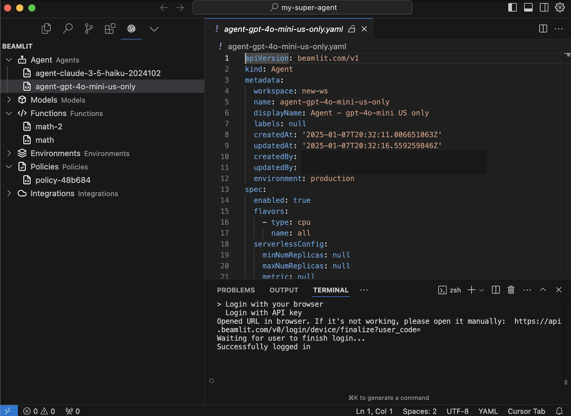 Blaxel VS Code extension