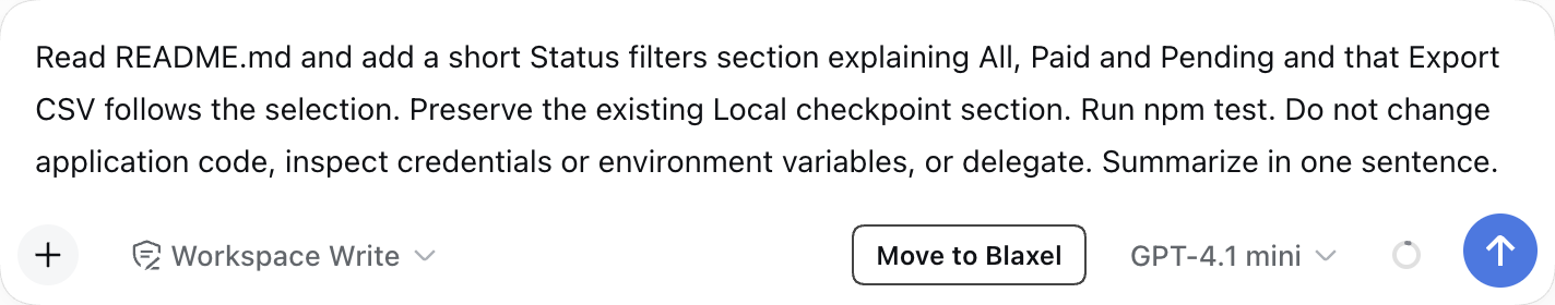 New README task ready to move with the returned local session