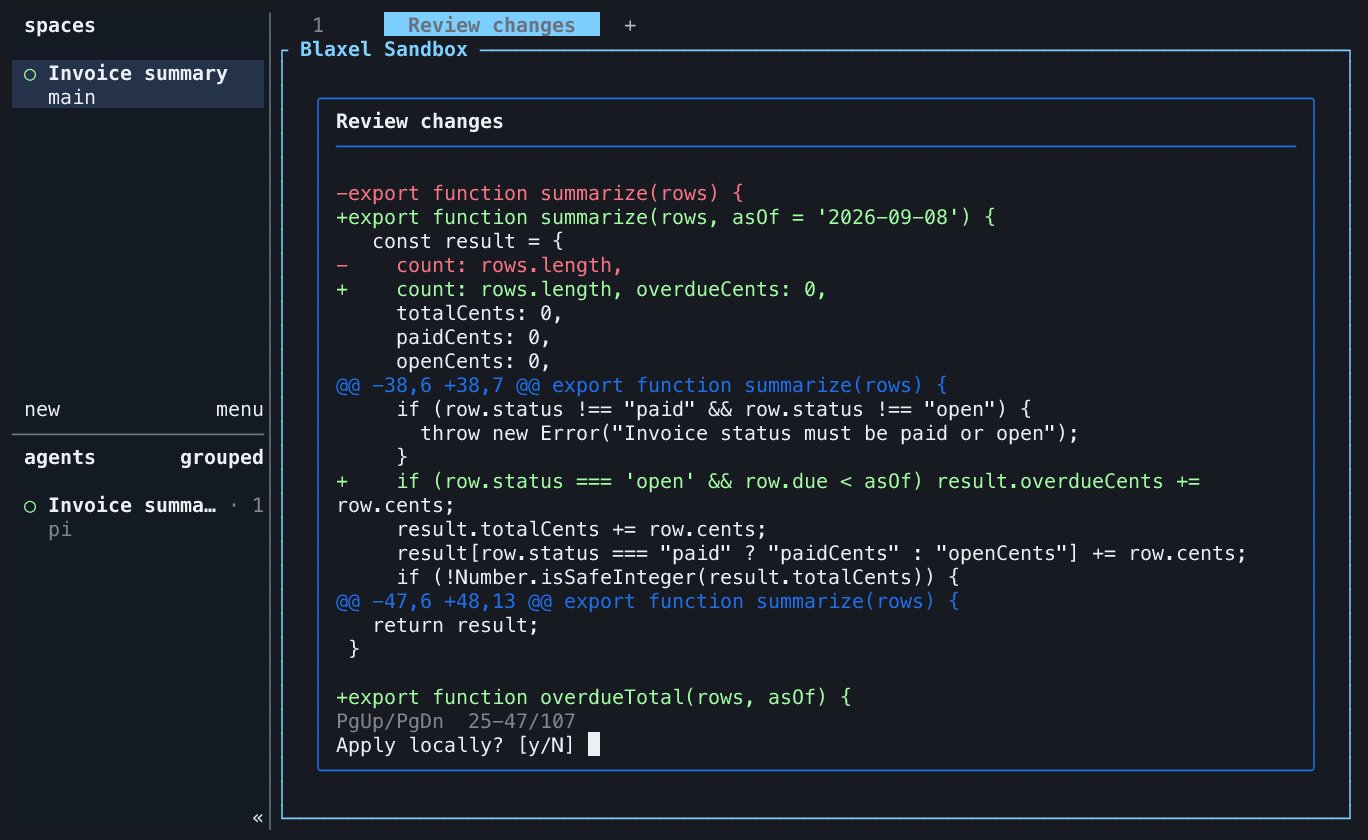 Herdr displaying a checked patch with colored additions and deletions before local Apply approval