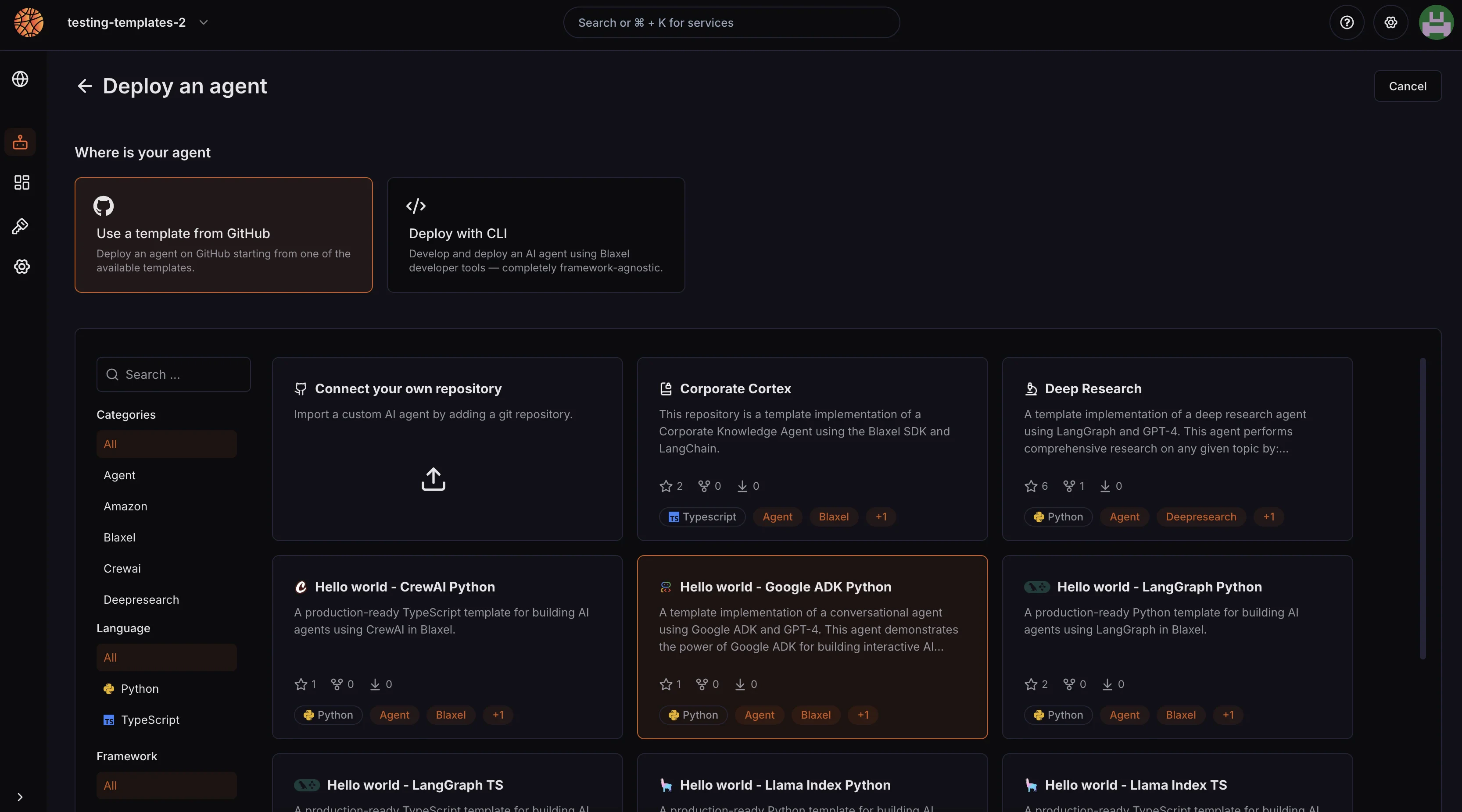 Google ADK framework support