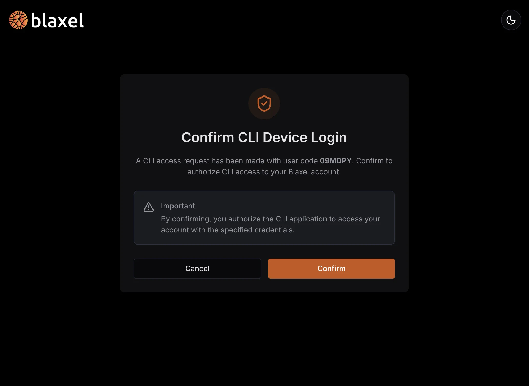 CLI login manual validation flow