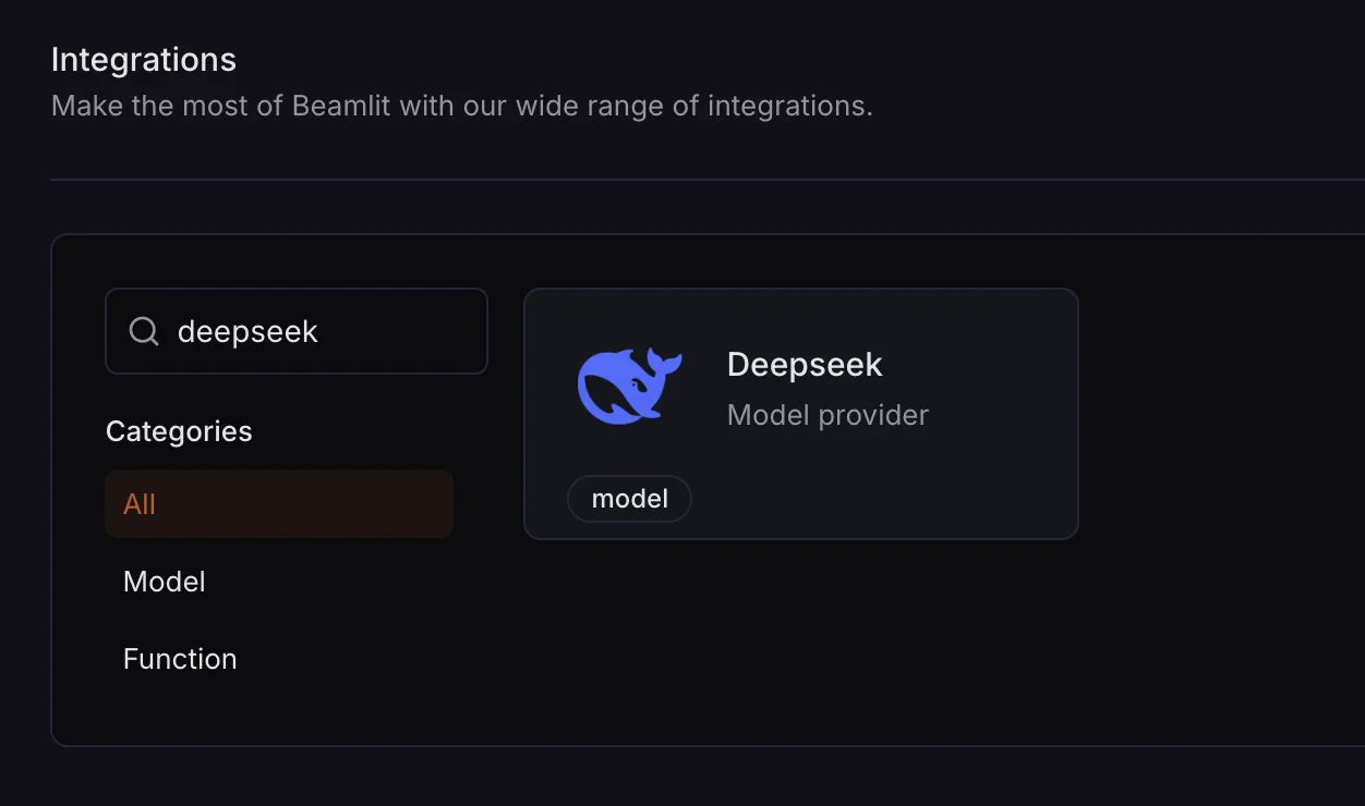 DeepSeek integration setup