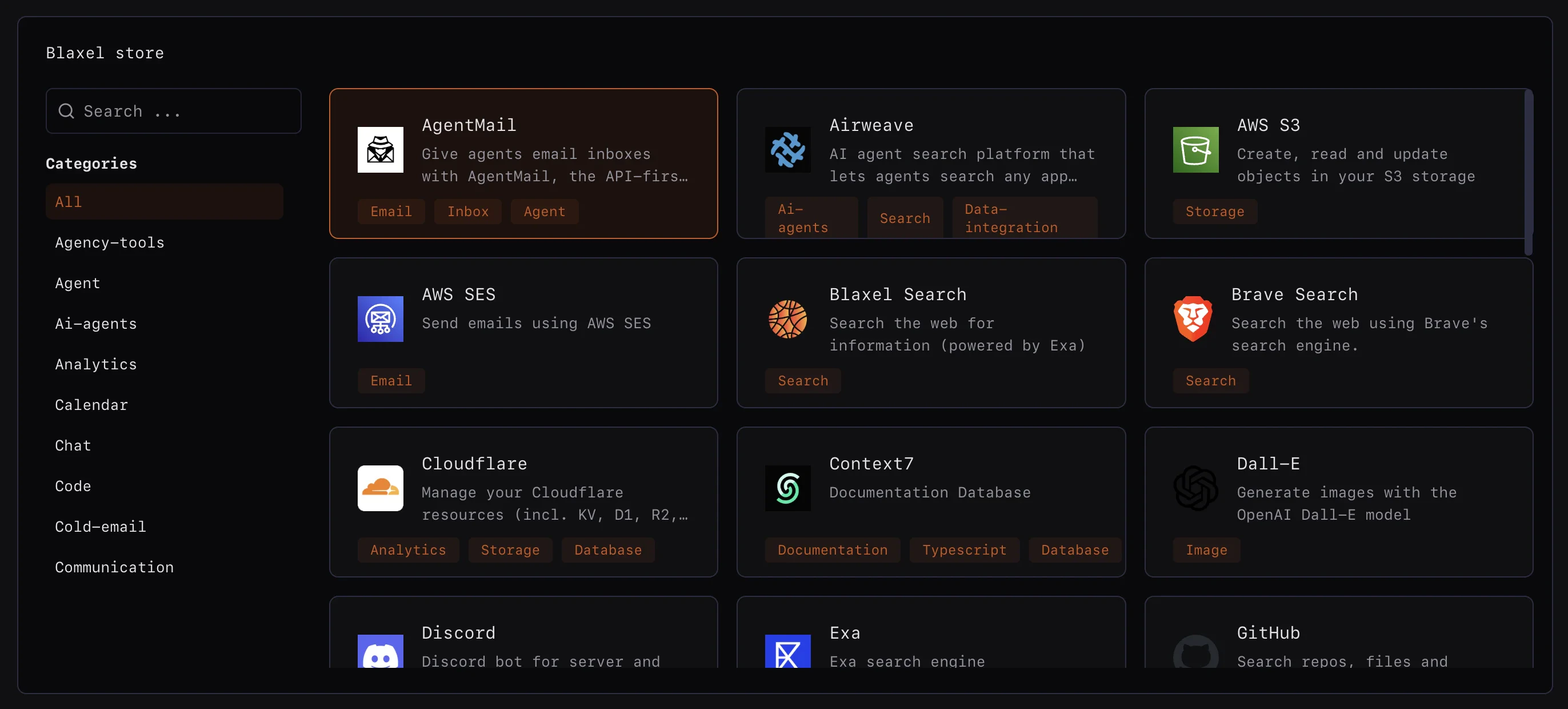 AgentMail and Context7 MCP server integrations