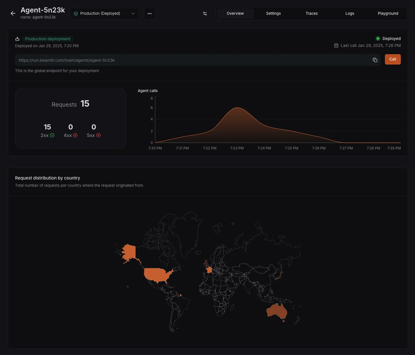 Blaxel platform overview with global map