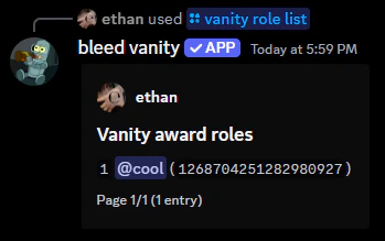Vanity Roles - bleed