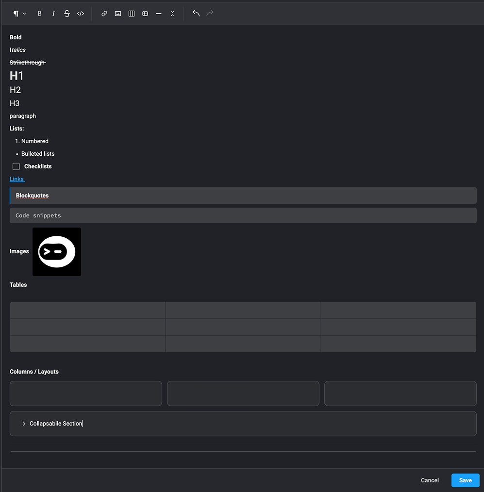 Rich Text Editor - BlinkOps Documentation