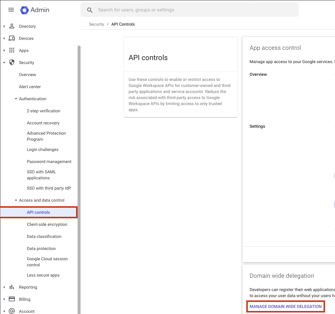 Manage Domain Wide Delegation