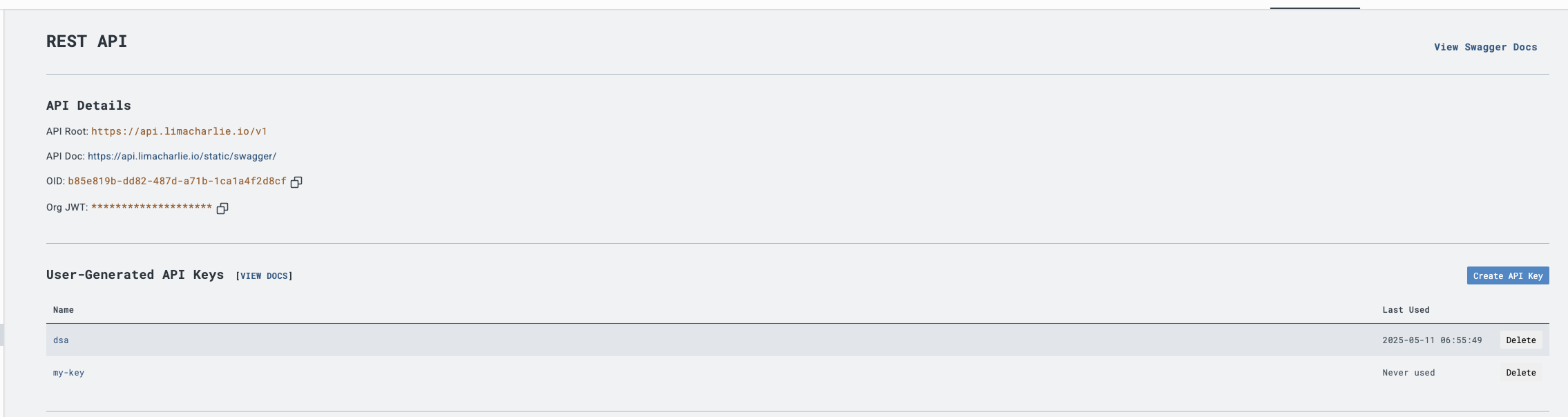 Organization Credentials