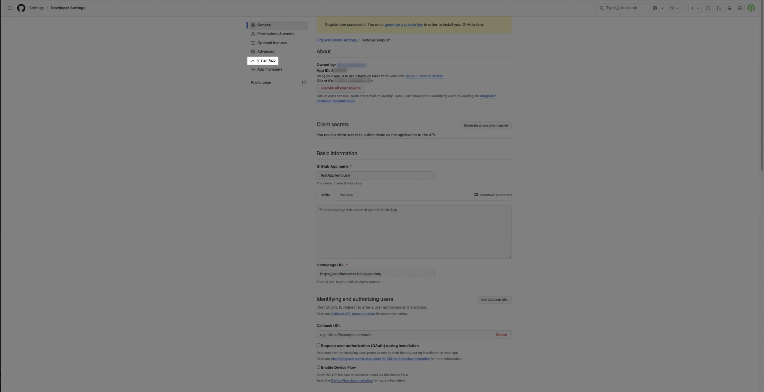 github create app