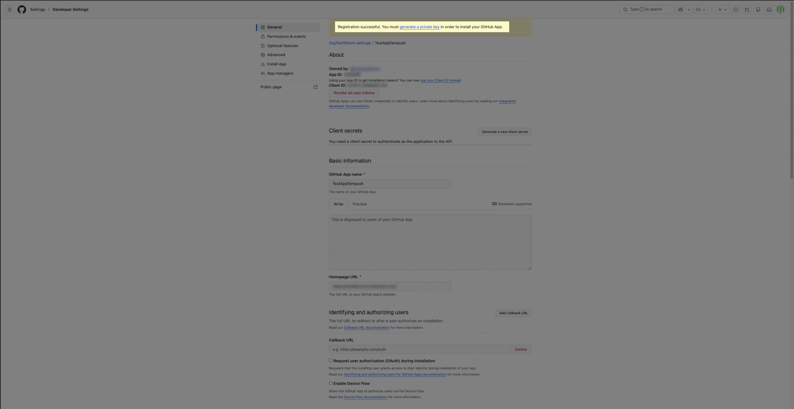 github create app