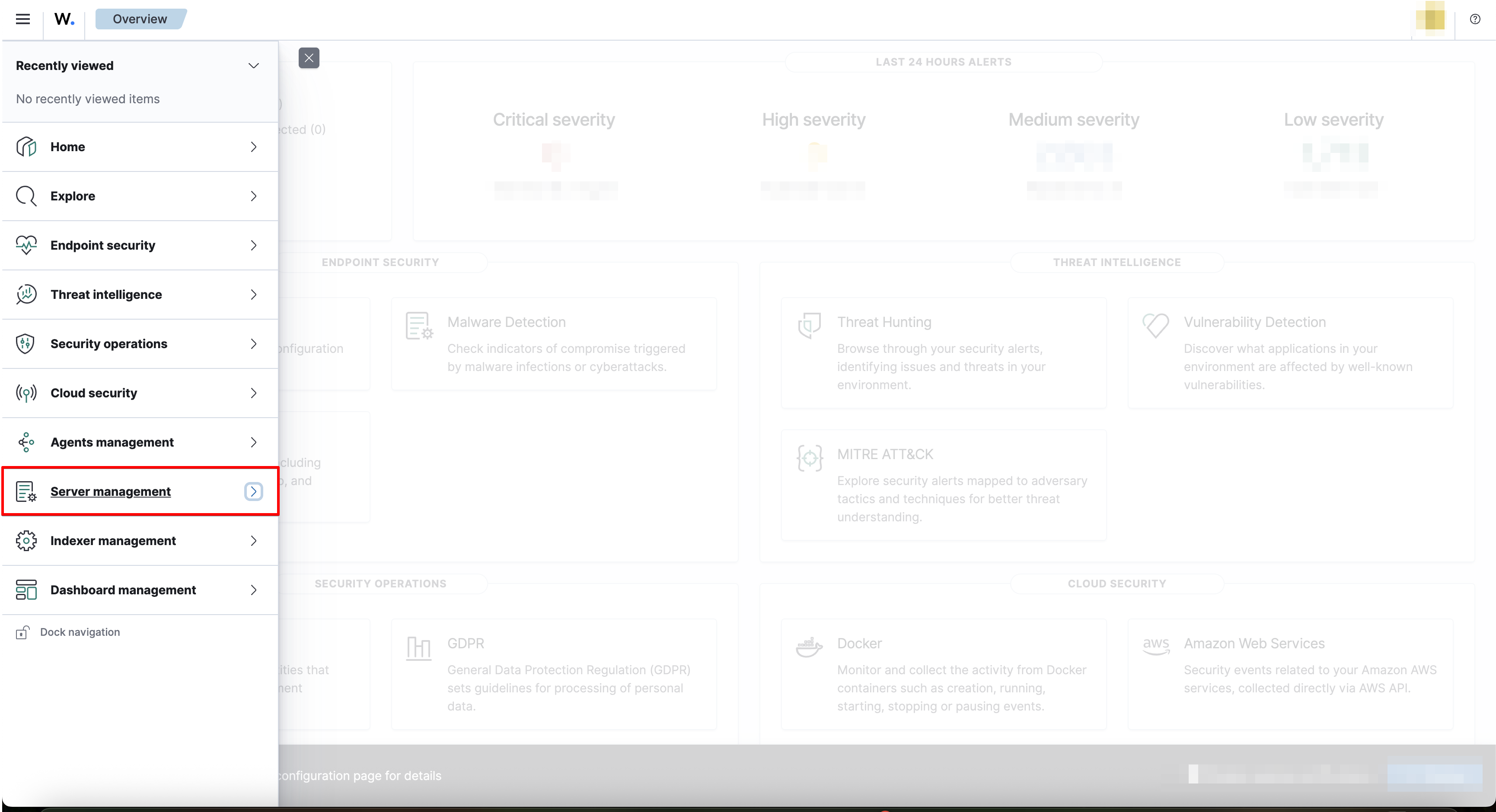 Wazuh Server Server management