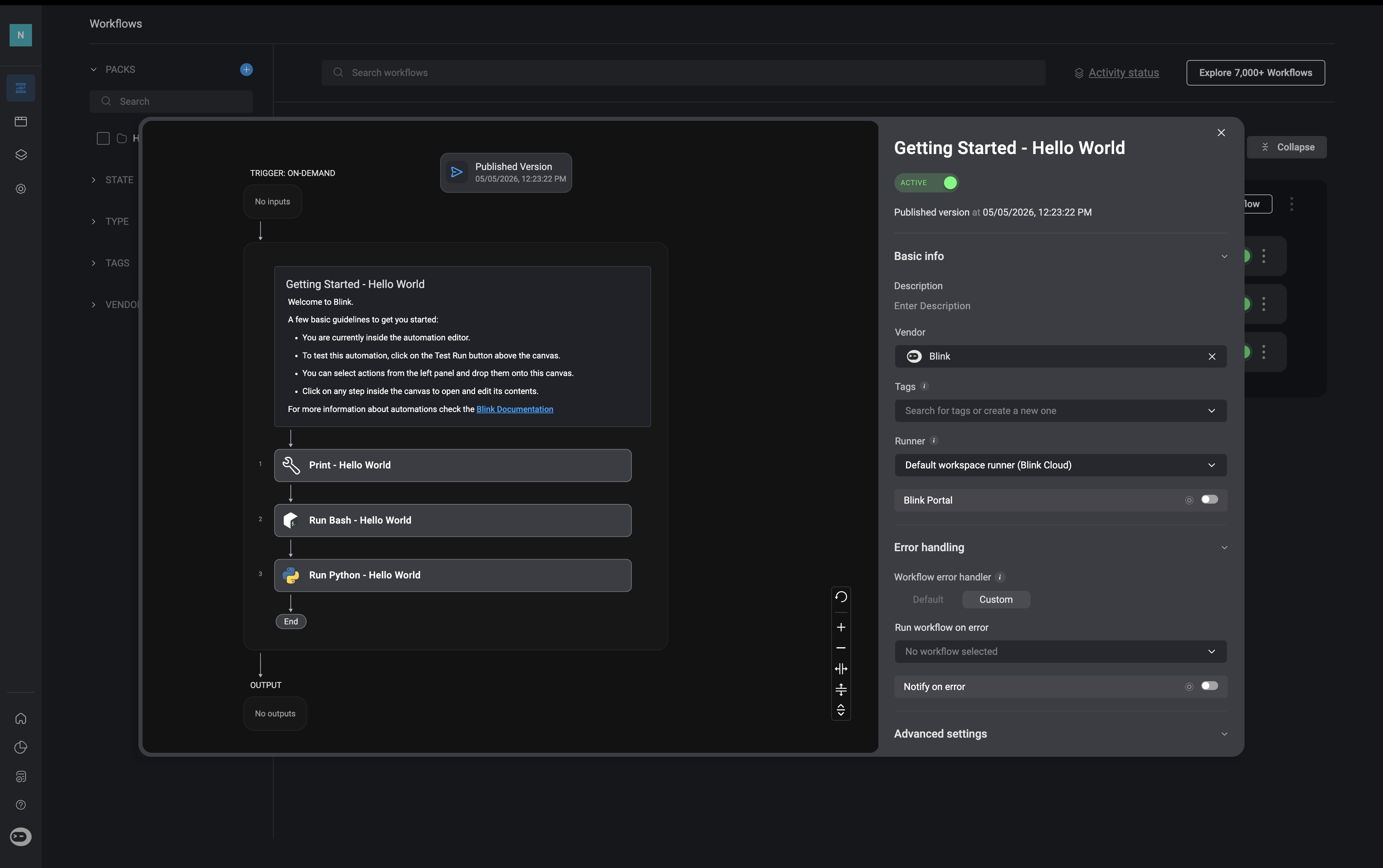 The Workflow Overview Page - BlinkOps Documentation