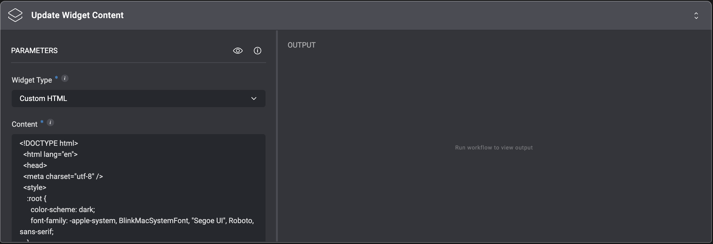 Update Widget Content - BlinkOps Documentation
