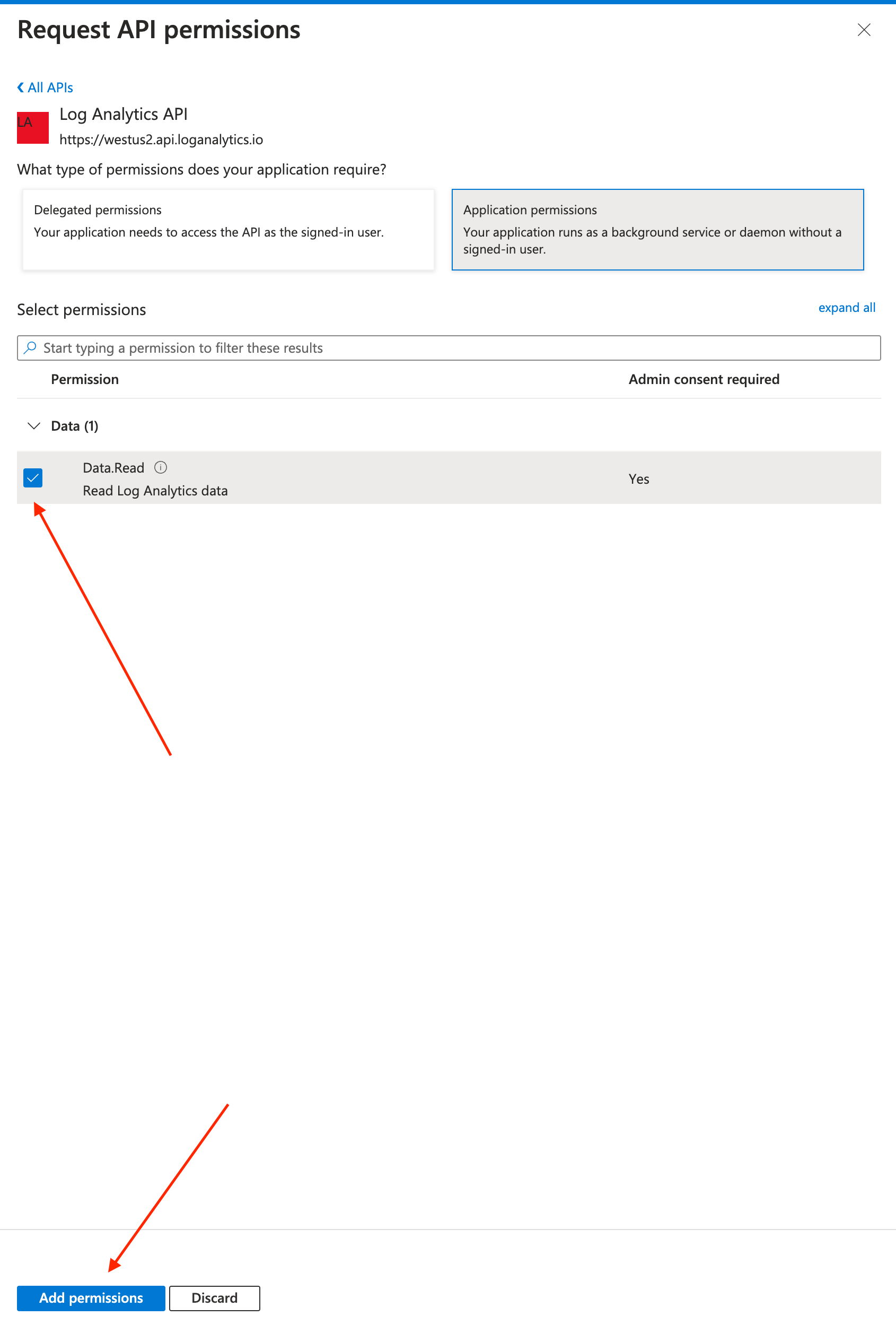 Enable Data.Read Permission