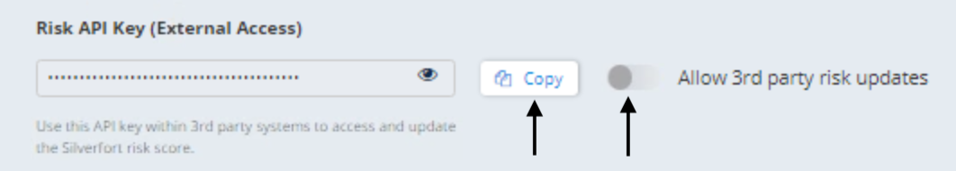 Copy Risk API Key and select checkbox