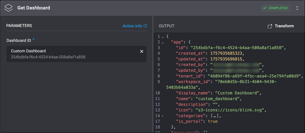 Get Dashboard - BlinkOps Documentation