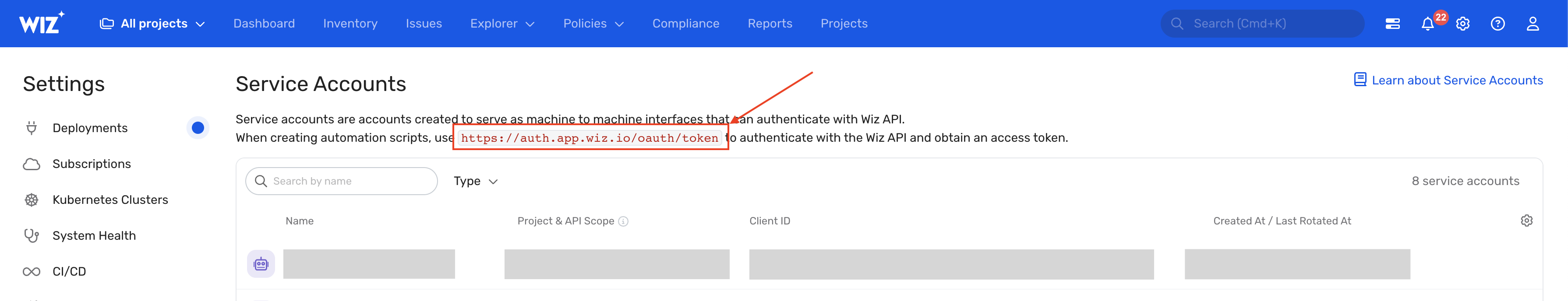 Token URL Endpoint