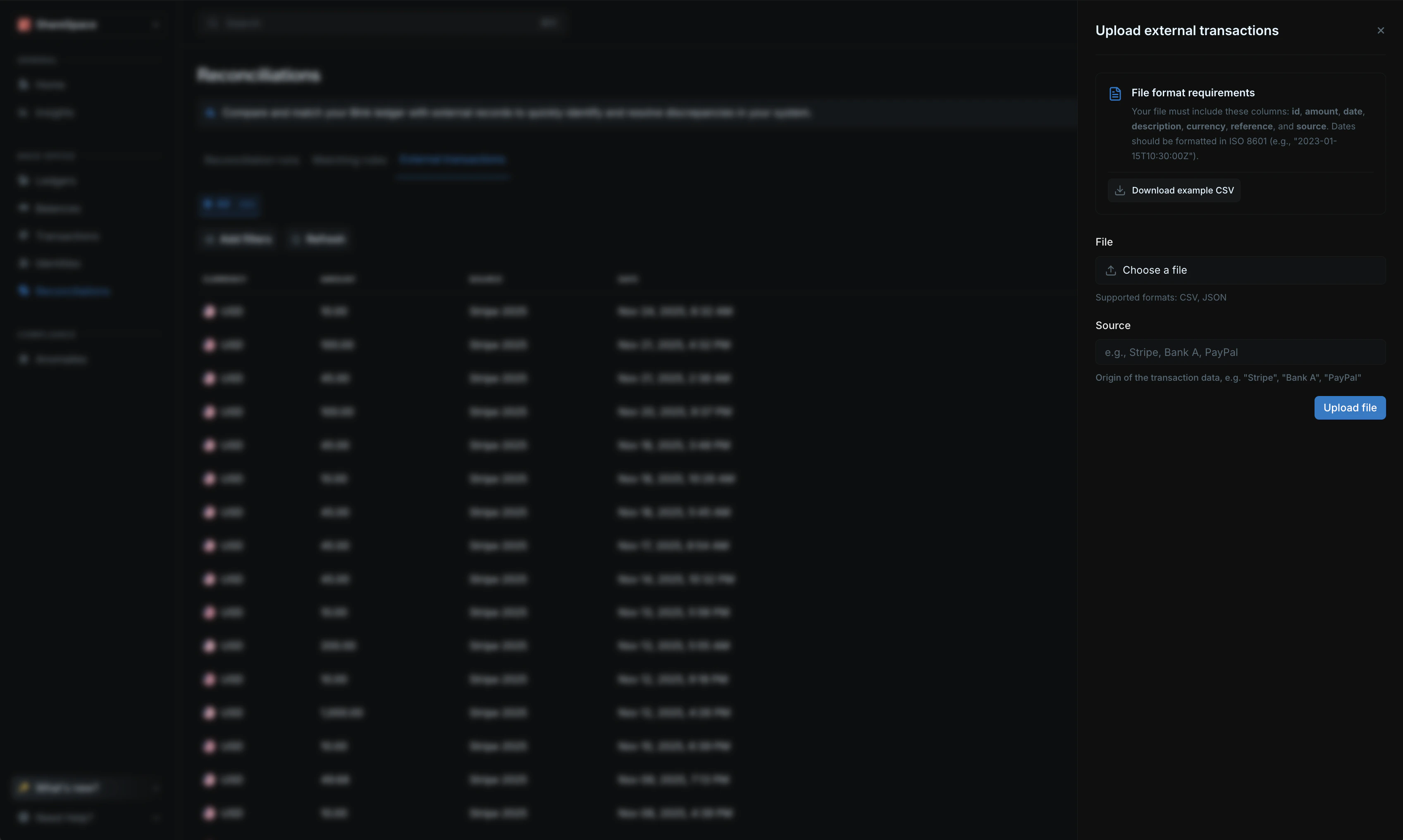 Upload external data