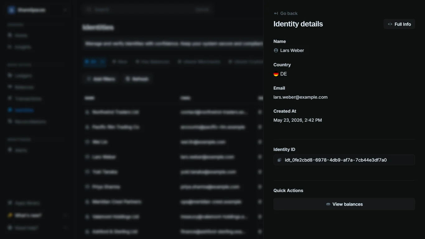 Identity details summary view