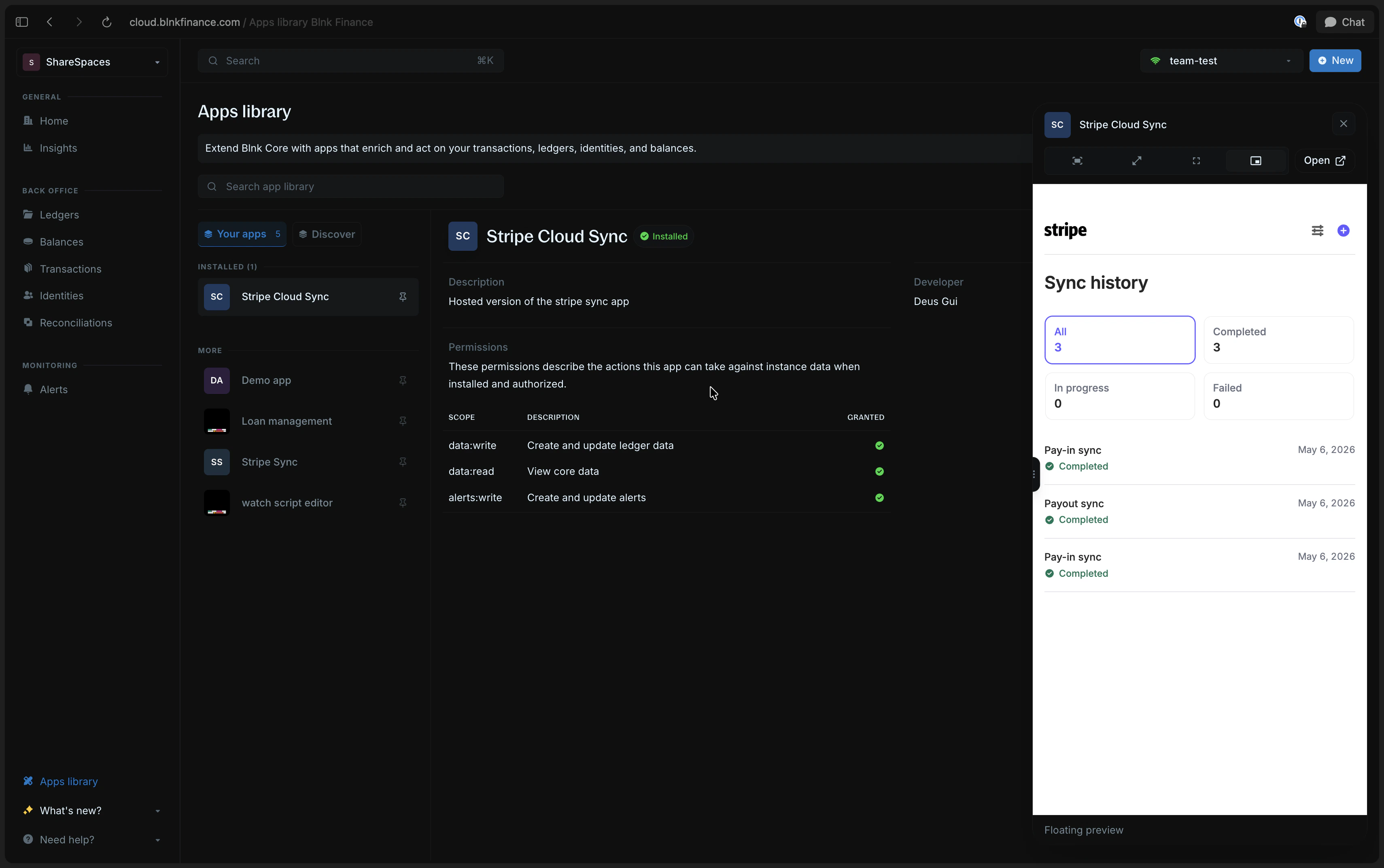 Custom Apps snapshot