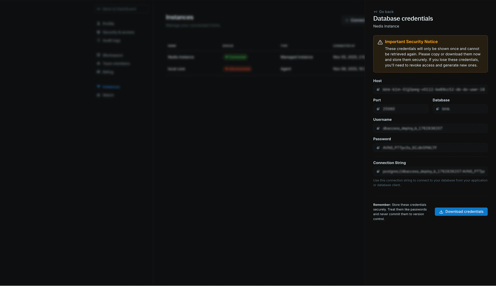 Generate direct DB access to your instance