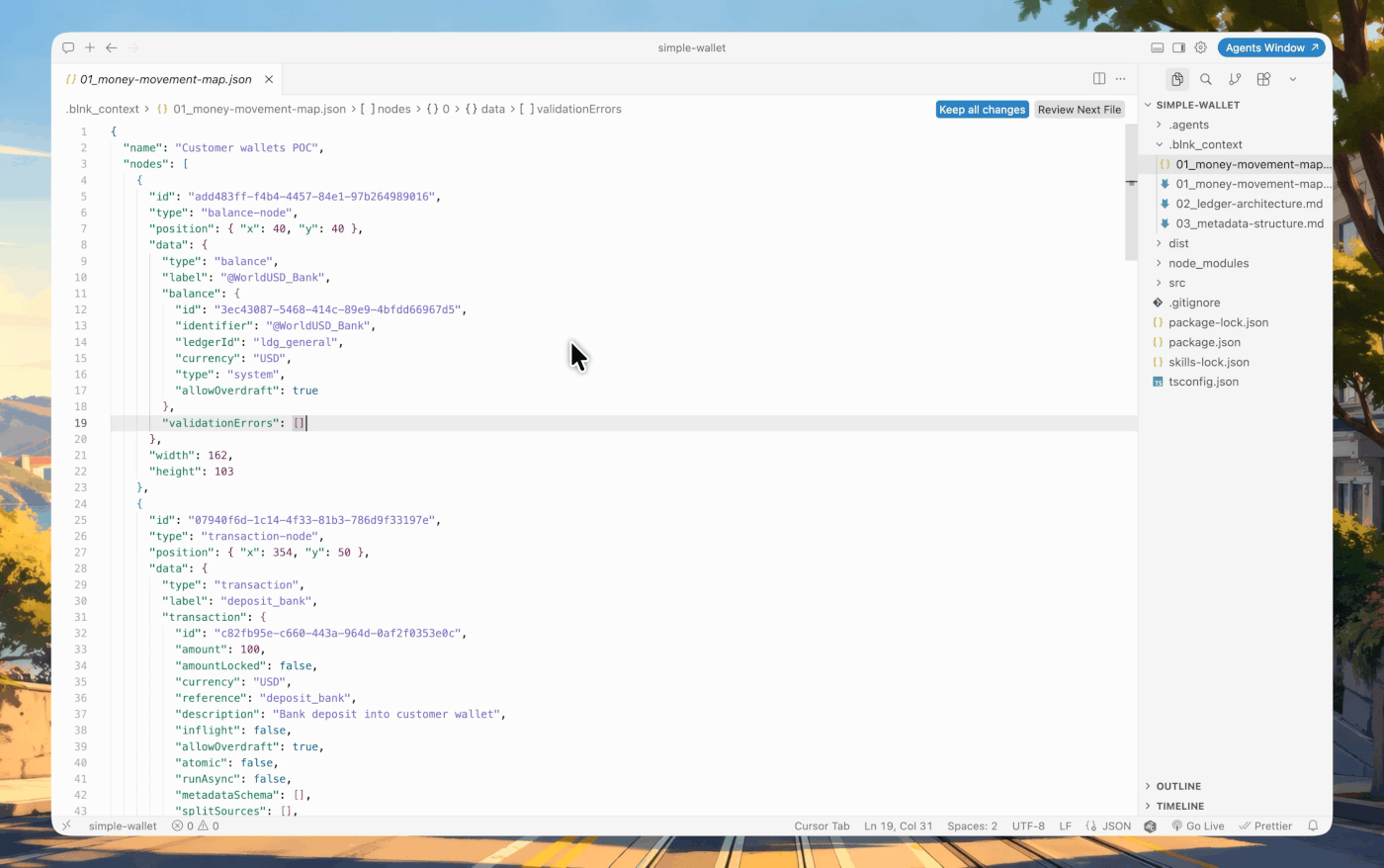 Importing maps-tool JSON into map.blnkfinance.com to review the money movement map