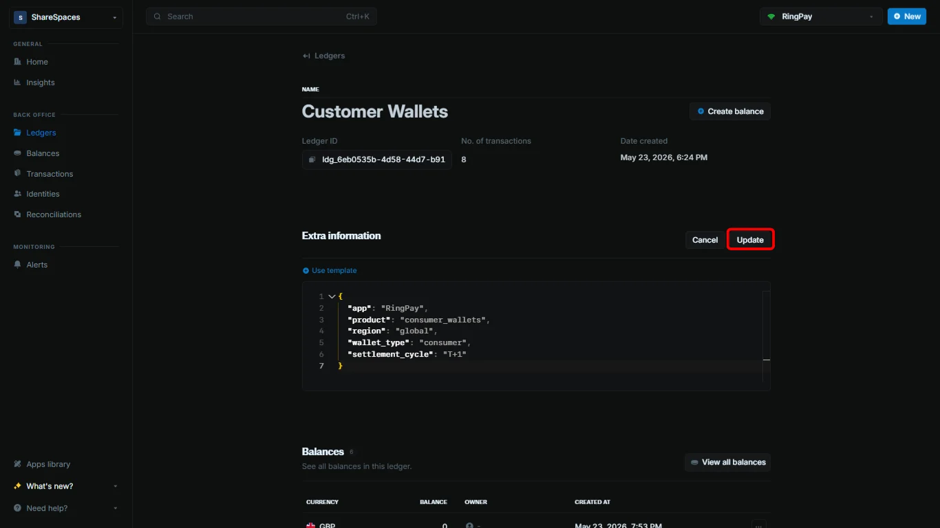 Metadata code editor interface for adding and editing custom data