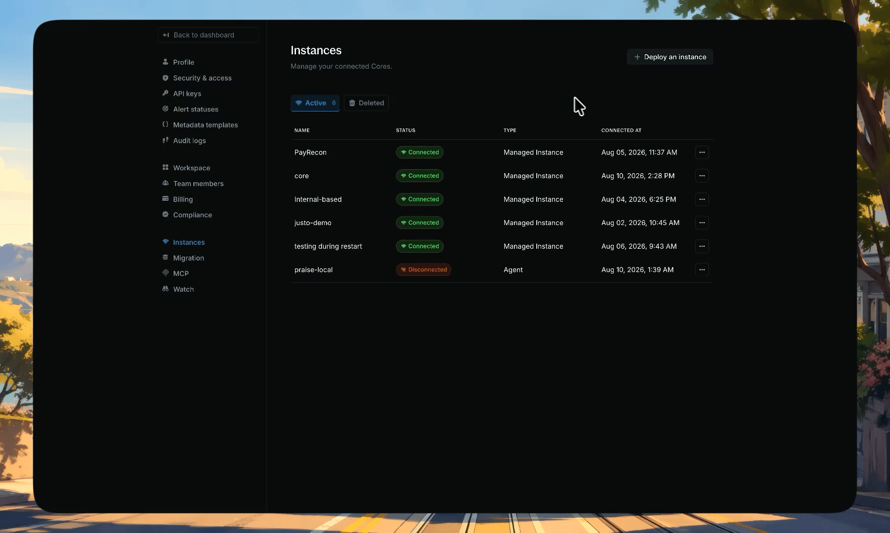 Instance creation form showing the Sandbox deployment type and pricing summary