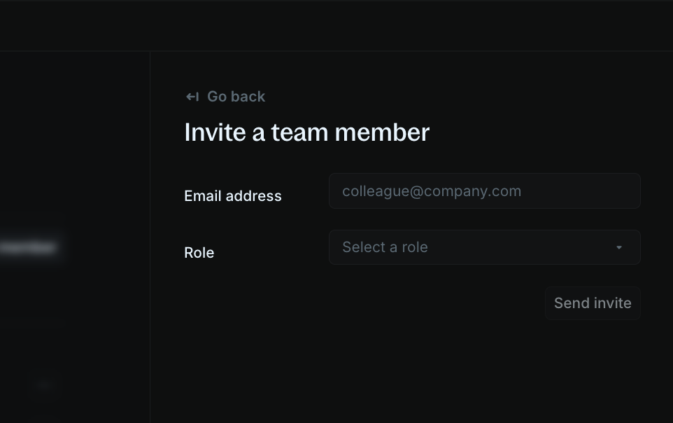 Send invitation | Blnk Cloud
