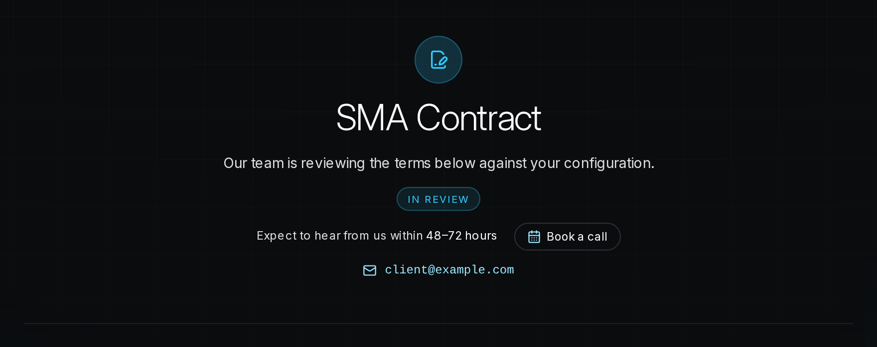SMA Review showing In review